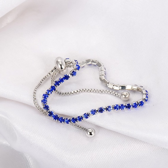 Silver Plated Adjustable Tennis Bracelet - Picture 4 of 5